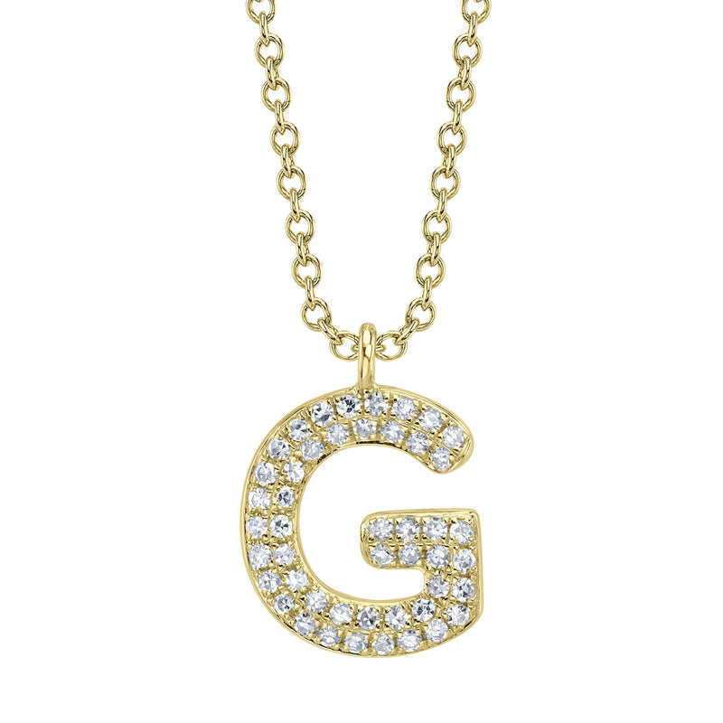 0.10CT DIAMOND PAVE NECKLACE - INITIAL G
