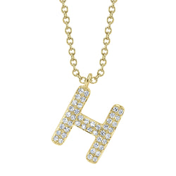 0.09CT DIAMOND PAVE NECKLACE - INITIAL H