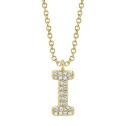 0.06CT DIAMOND PAVE NECKLACE - INITIAL I