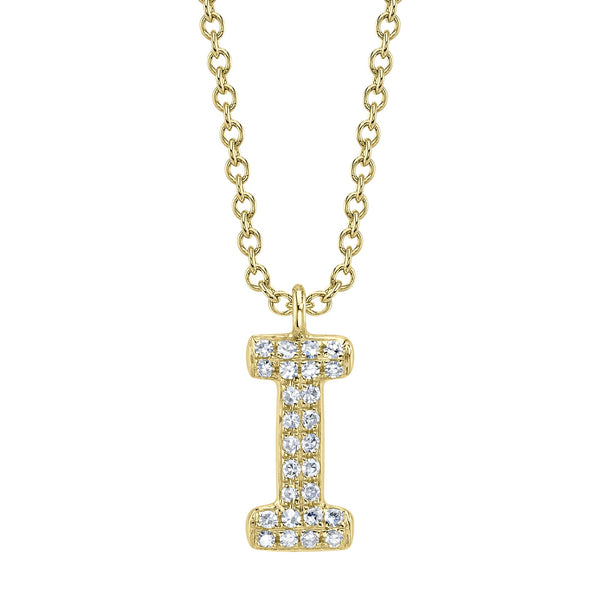 0.06CT DIAMOND PAVE NECKLACE - INITIAL I