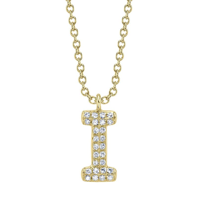 0.06CT DIAMOND PAVE NECKLACE - INITIAL I