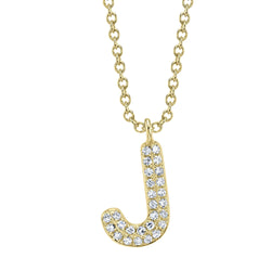 0.06CT DIAMOND PAVE NECKLACE - INITIAL J