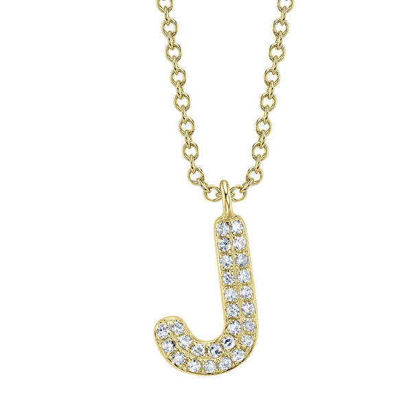 0.06CT DIAMOND PAVE NECKLACE - INITIAL J