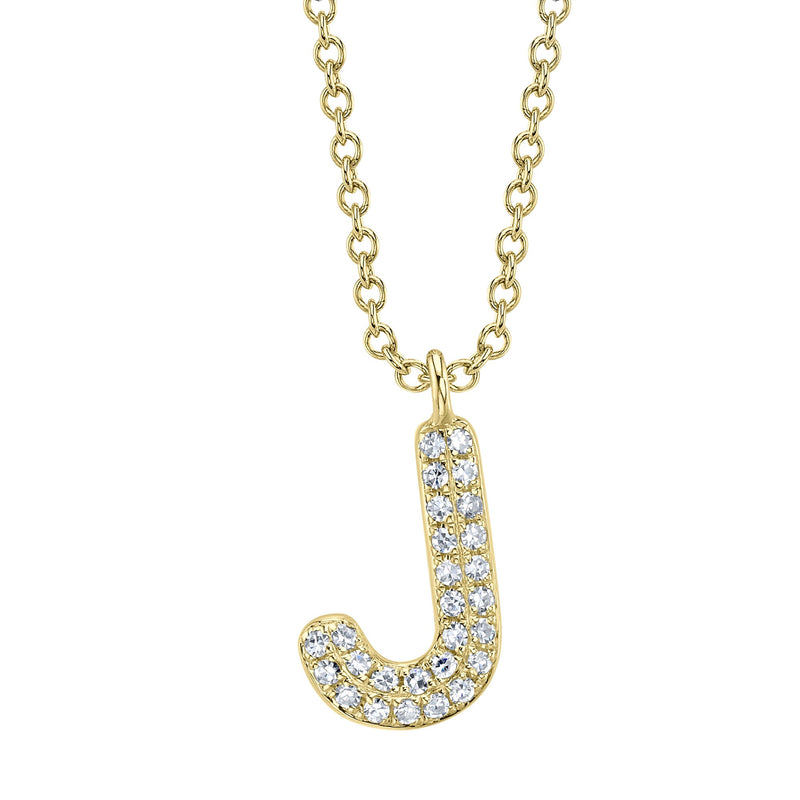 0.06CT DIAMOND PAVE NECKLACE - INITIAL J