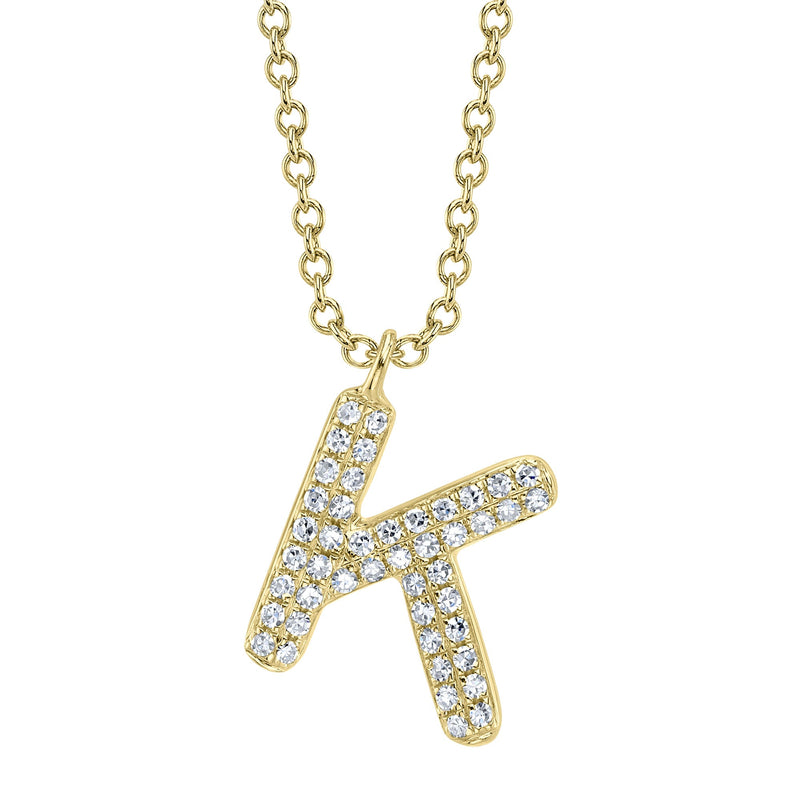 0.10CT DIAMOND PAVE NECKLACE - INITIAL K