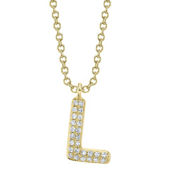 0.05CT DIAMOND PAVE NECKLACE - INITIAL L