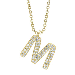 0.14CT DIAMOND PAVE NECKLACE - INITIAL M