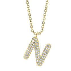 0.11CT DIAMOND PAVE NECKLACE - INITIAL N