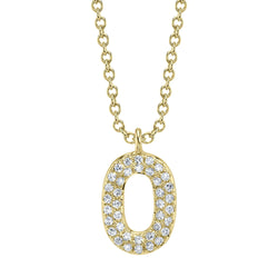0.08CT DIAMOND PAVE NECKLACE - INITIAL O