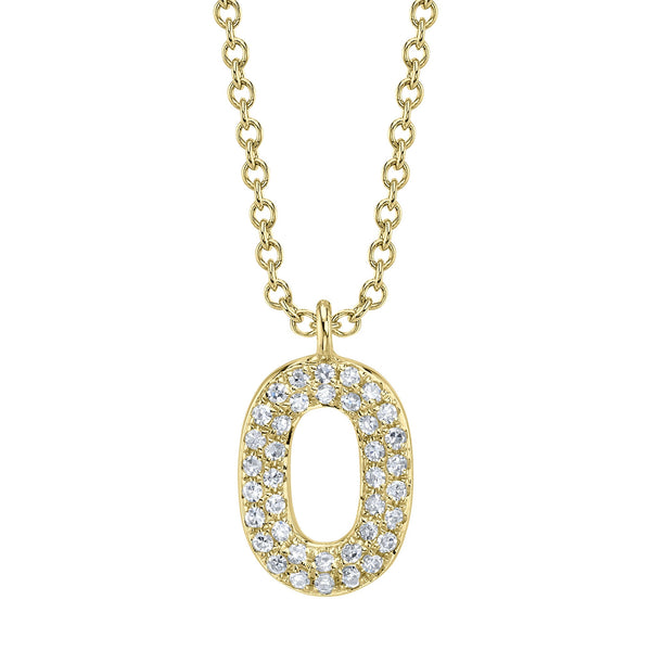 0.08CT DIAMOND PAVE NECKLACE - INITIAL O