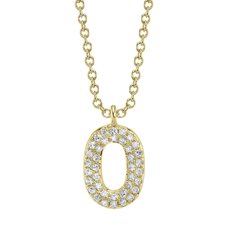 0.08CT DIAMOND PAVE NECKLACE - INITIAL O