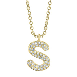 0.09CT DIAMOND PAVE NECKLACE - INITIAL S