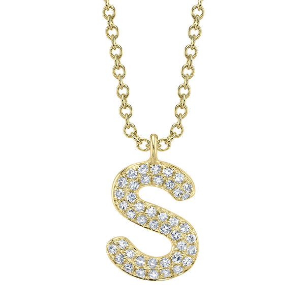 0.09CT DIAMOND PAVE NECKLACE - INITIAL S