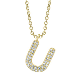 0.09CT DIAMOND PAVE NECKLACE - INITIAL U