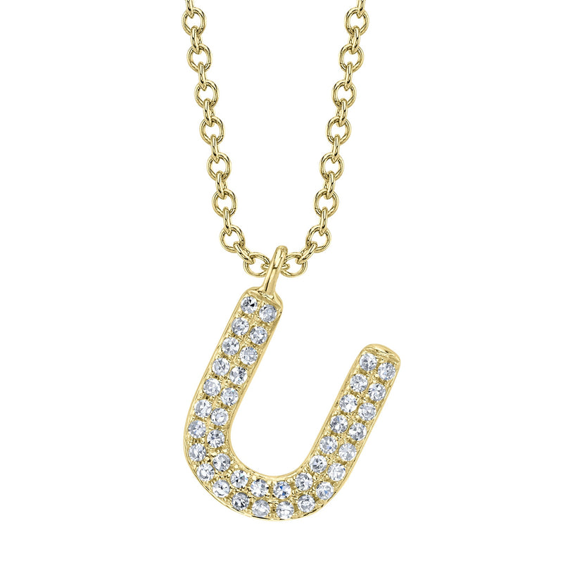 0.09CT DIAMOND PAVE NECKLACE - INITIAL U