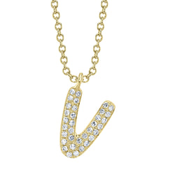 0.07CT DIAMOND PAVE NECKLACE - INITIAL V