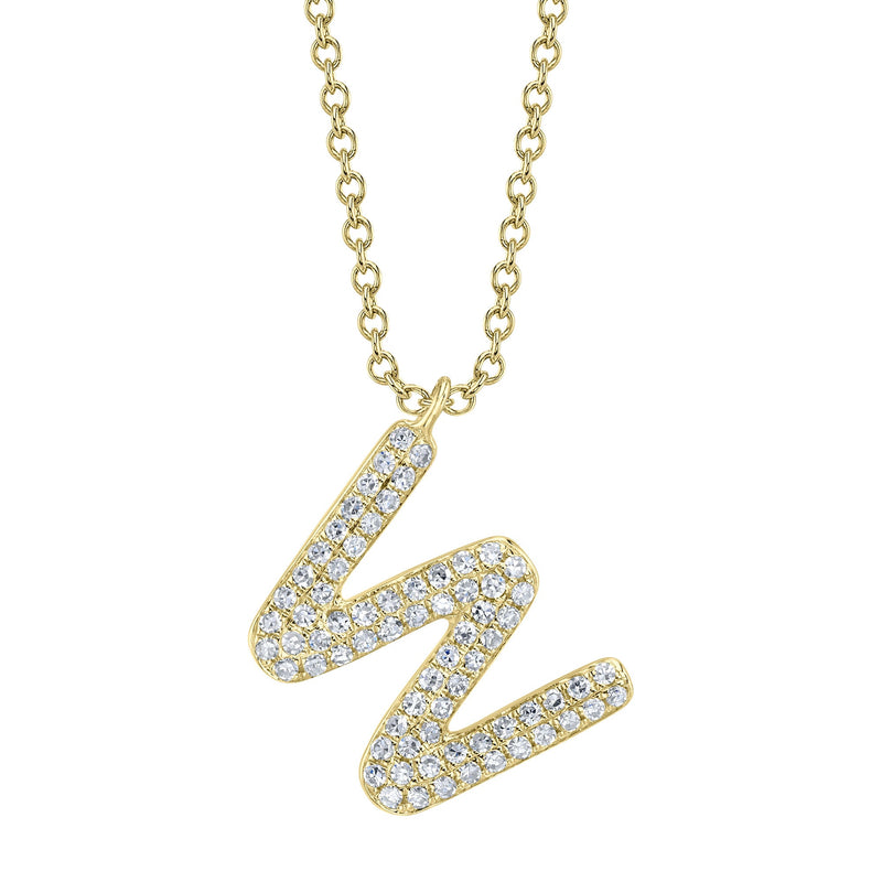 0.16CT DIAMOND PAVE NECKLACE - INITIAL W