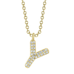 0.06CT DIAMOND PAVE NECKLACE - INITIAL Y