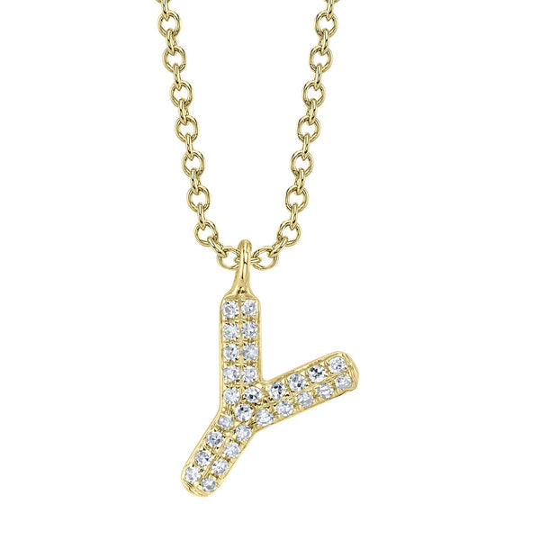 0.06CT DIAMOND PAVE NECKLACE - INITIAL Y