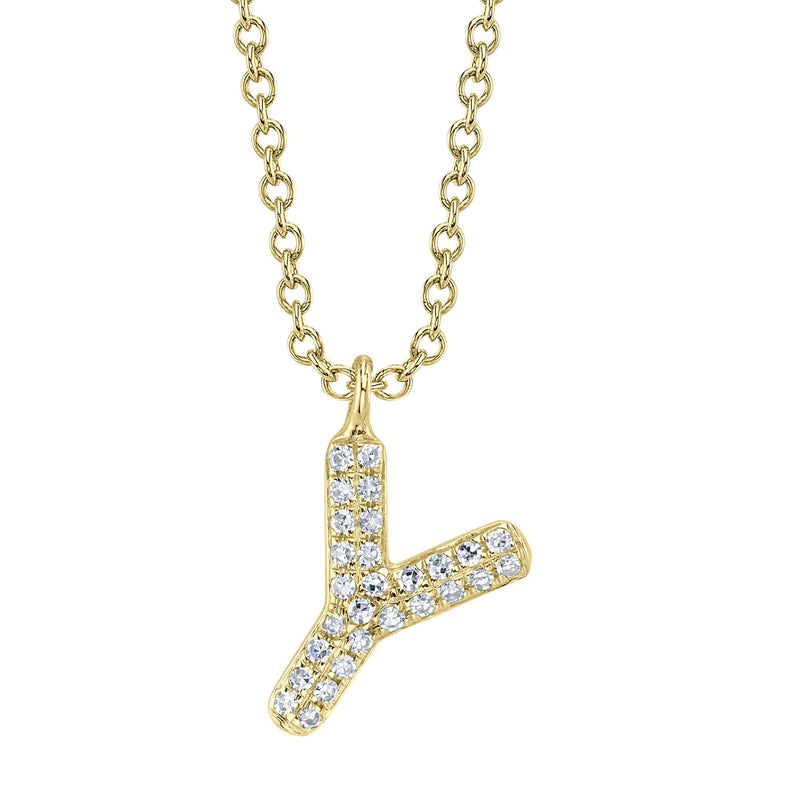0.06CT DIAMOND PAVE NECKLACE - INITIAL Y