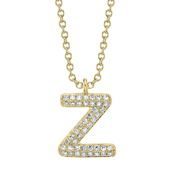 0.10CT DIAMOND PAVE NECKLACE - INITIAL Z