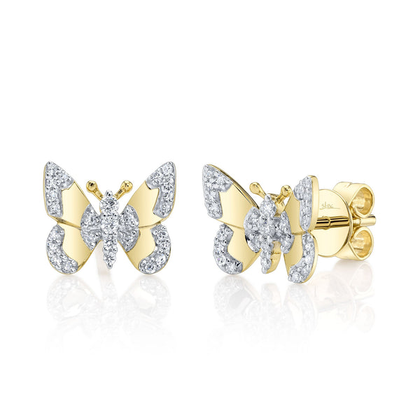 0.18CT DIAMOND BUTTERFLY STUD EARRING