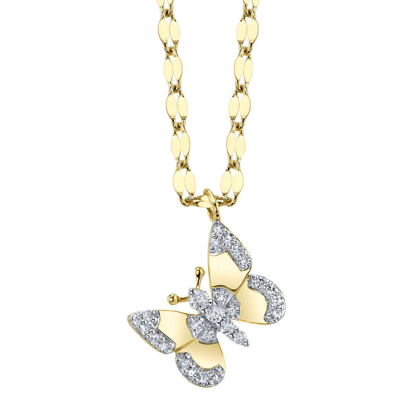 0.09CT DIAMOND BUTTERFLY SPARKLE CHAIN NECKLACE