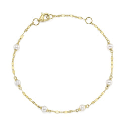 CULTURED PEARL SPARKLE CHAIN BRACELET