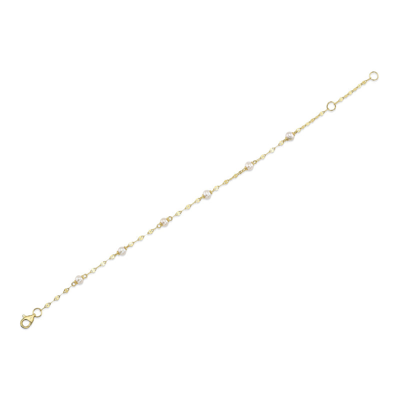 CULTURED PEARL SPARKLE CHAIN BRACELET