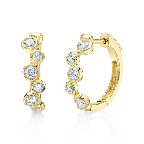0.84CT DIAMOND BEZEL HOOP EARRING