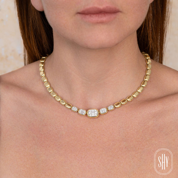 1.15CT DIAMOND BAGUETTE NECKLACE