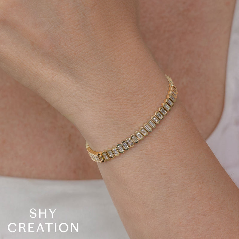 3.25CT DIAMOND BAGUETTE TENNIS BRACELET