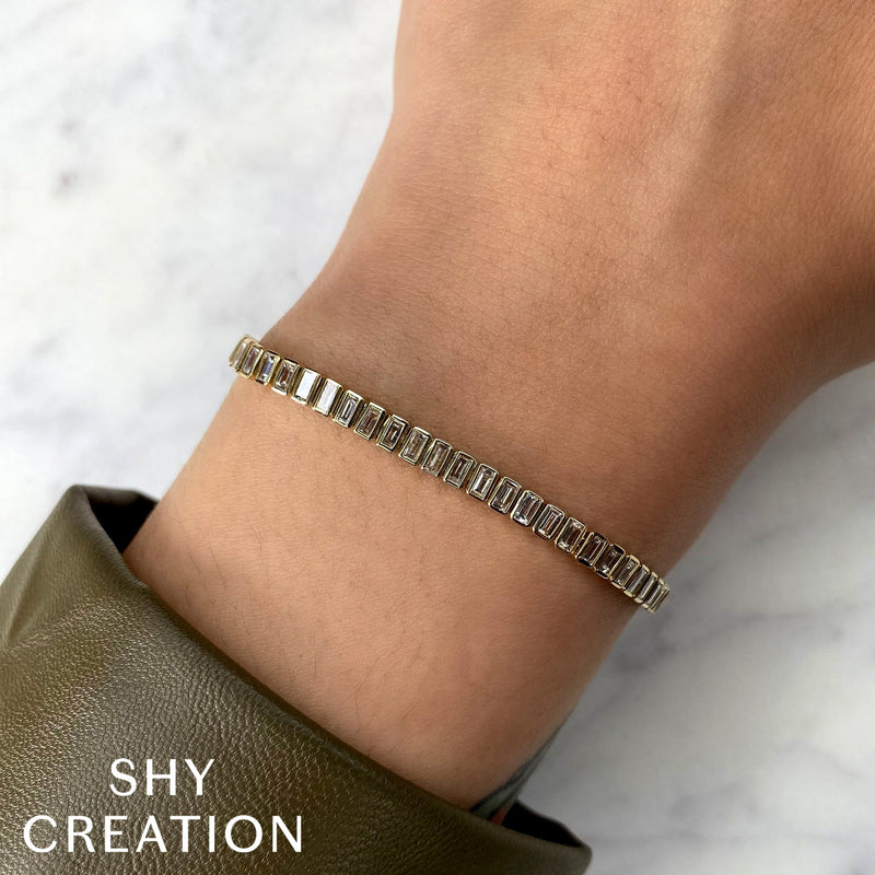 3.57CT DIAMOND BAGUETTE BEZEL TENNIS BRACELET