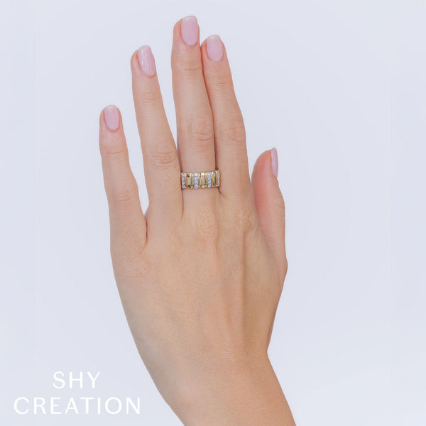 0.32CT DIAMOND RIBBED RING