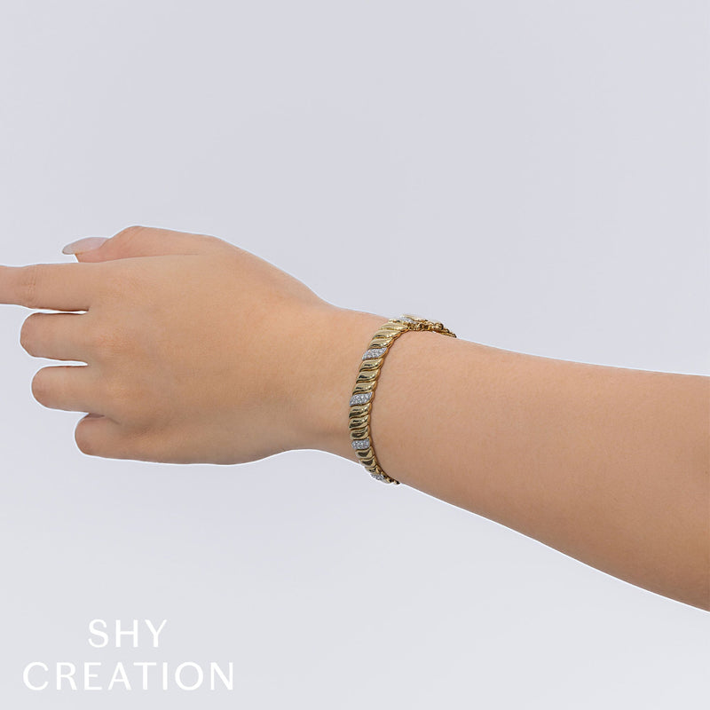 1.48CT DIAMOND RIBBED BRACELET