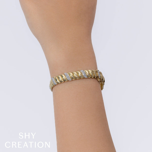 1.48CT DIAMOND RIBBED BRACELET