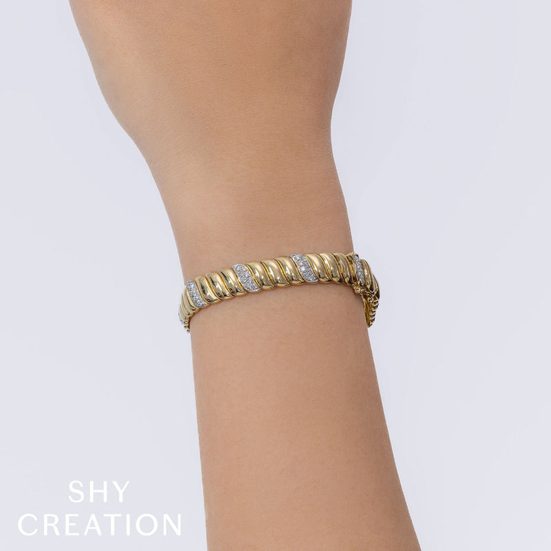 1.48CT DIAMOND RIBBED BRACELET