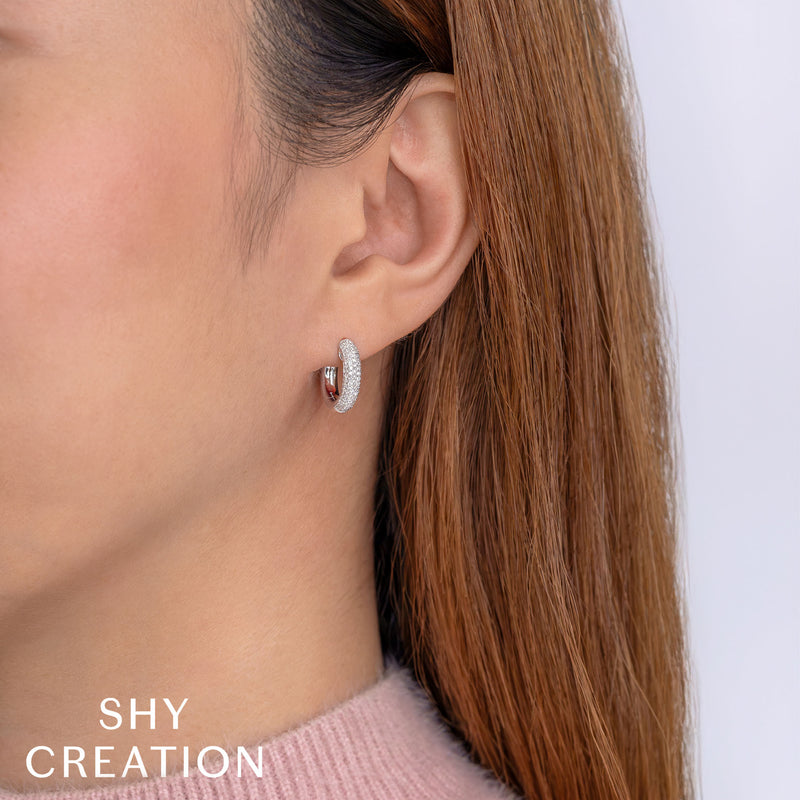 0.40CT DIAMOND PAVE HOOP EARRING