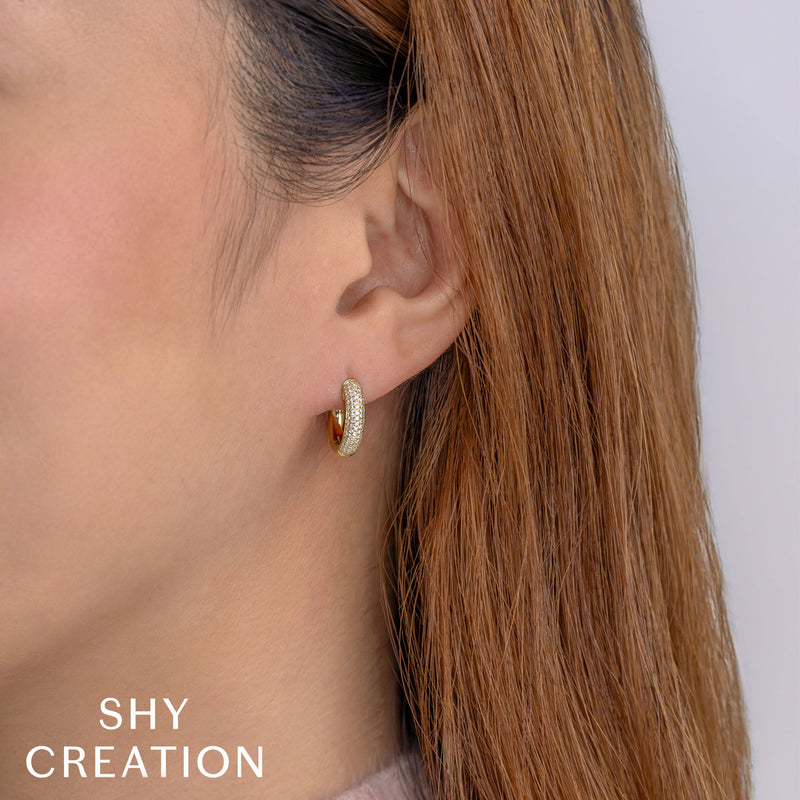 0.40CT DIAMOND PAVE HOOP EARRING