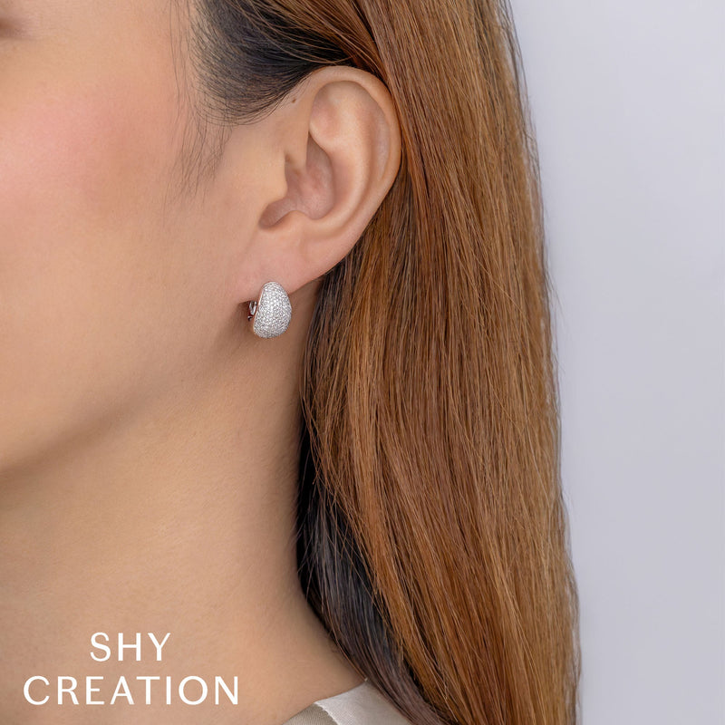 0.95CT DIAMOND PAVE HUGGIE EARRING