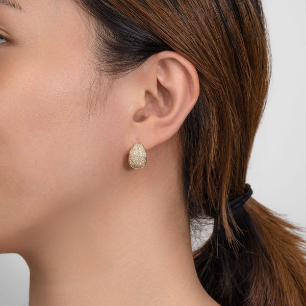 0.95CT DIAMOND PAVE HUGGIE EARRING