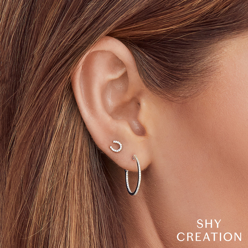 0.06CT DIAMOND HORSESHOE STUD EARRING