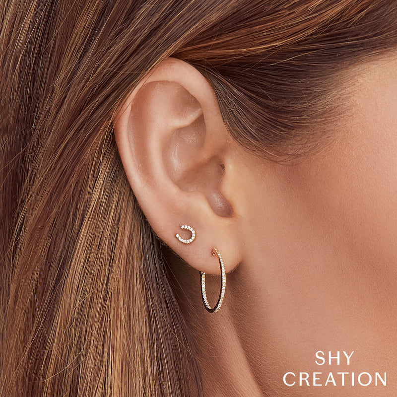 0.06CT DIAMOND HORSESHOE STUD EARRING