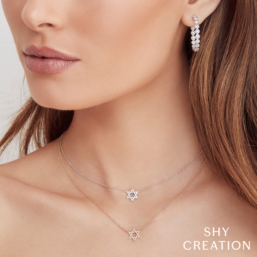 0.11CT DIAMOND STAR OF DAVID NECKLACE – Shy Creation