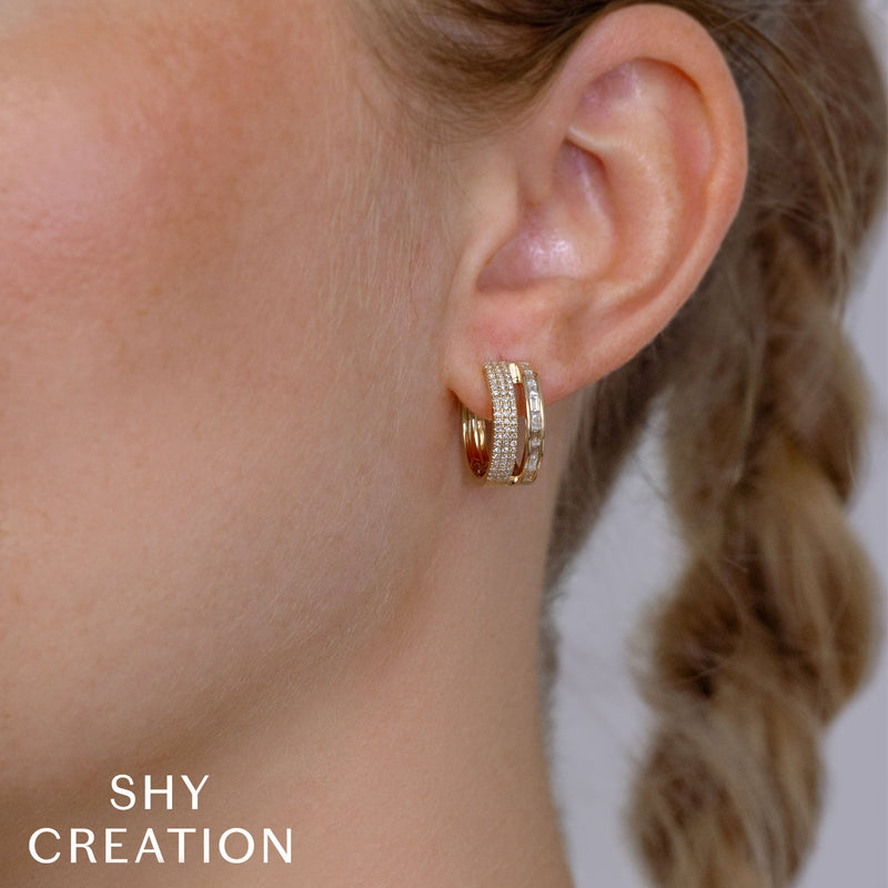 0.58CT DIAMOND BAGUETTE HOOP EARRING