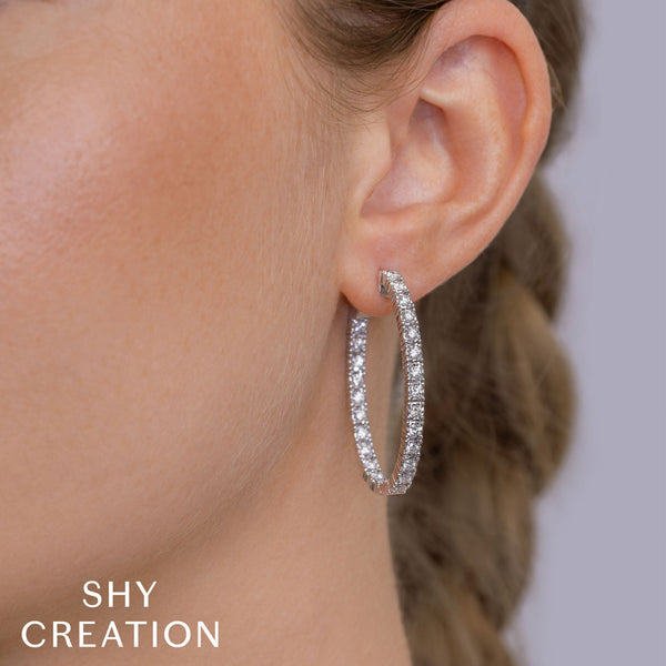 1.50CT DIAMOND OVAL HOOP EARRING