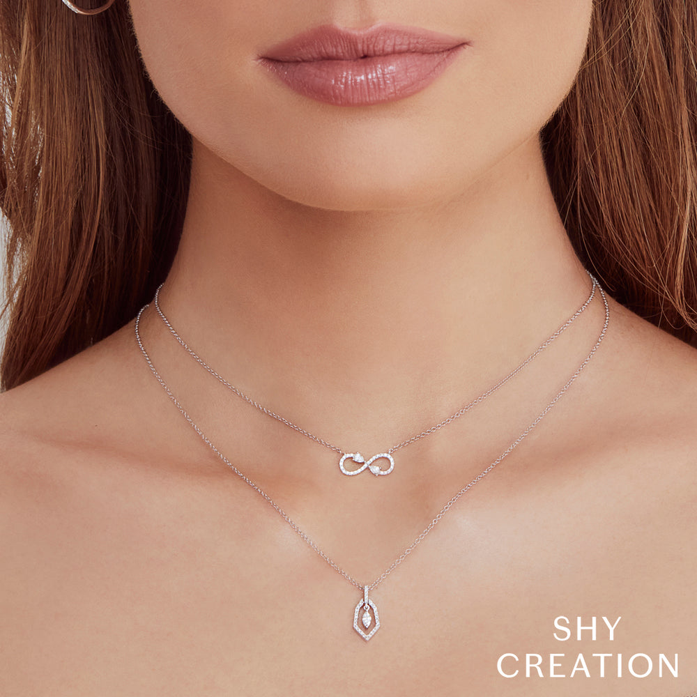 Philip Jones Collana Infinity Con Cristalli Swarovski - Placcato Rodio