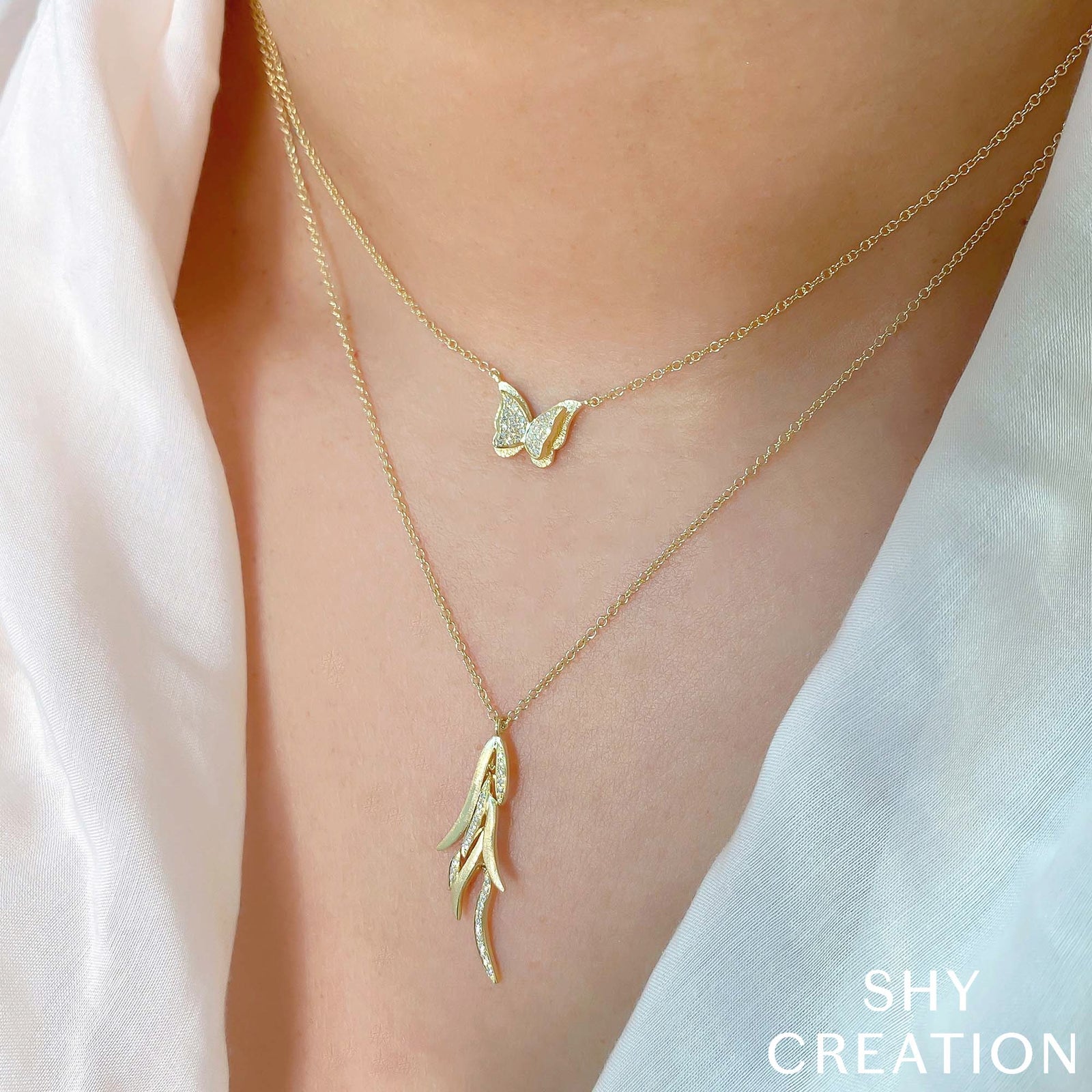 0.06CT DIAMOND BUTTERFLY NECKLACE – Shy Creation