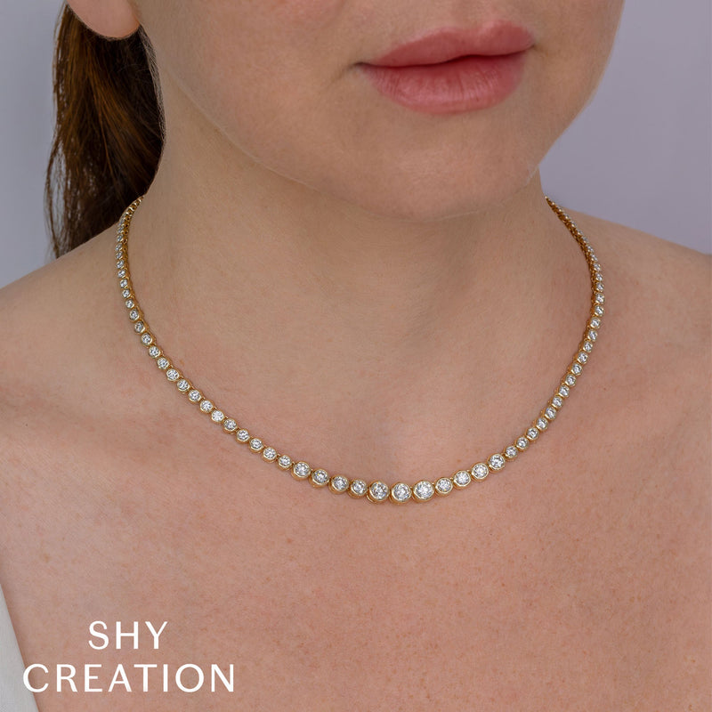 5.70CT DIAMOND BEZEL TENNIS NECKLACE