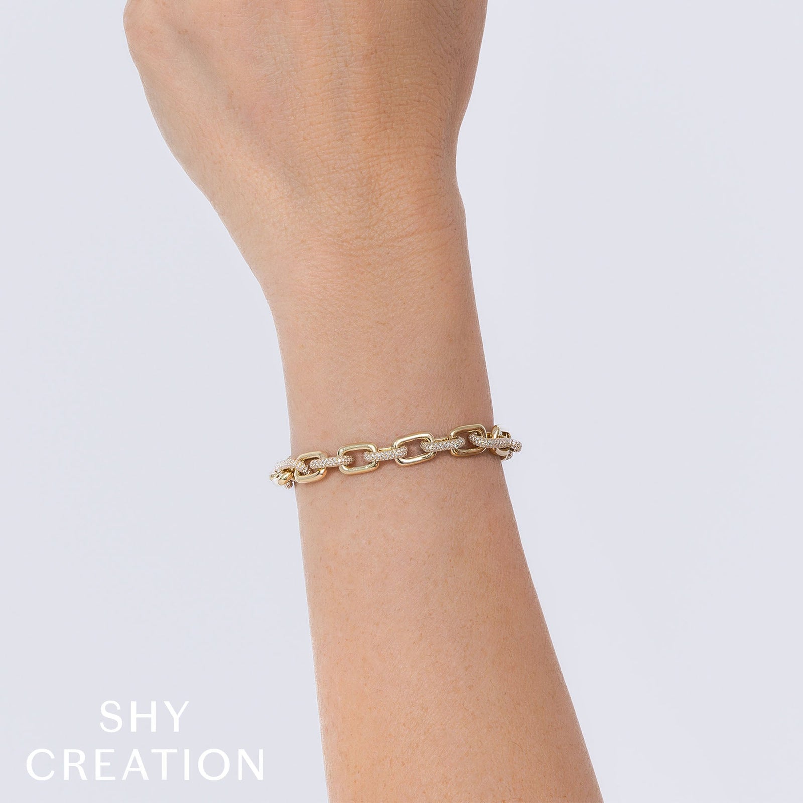 3.67CT DIAMOND PAVE PAPER CLIP LINK BRACELET – Shy Creation